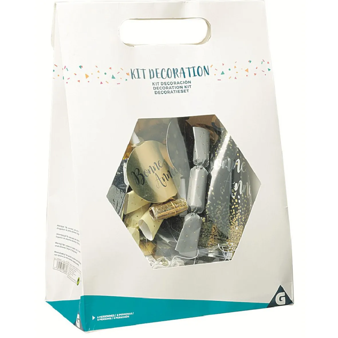 Kit de décoration or argent noir 8 personnes-Gifi Clearance