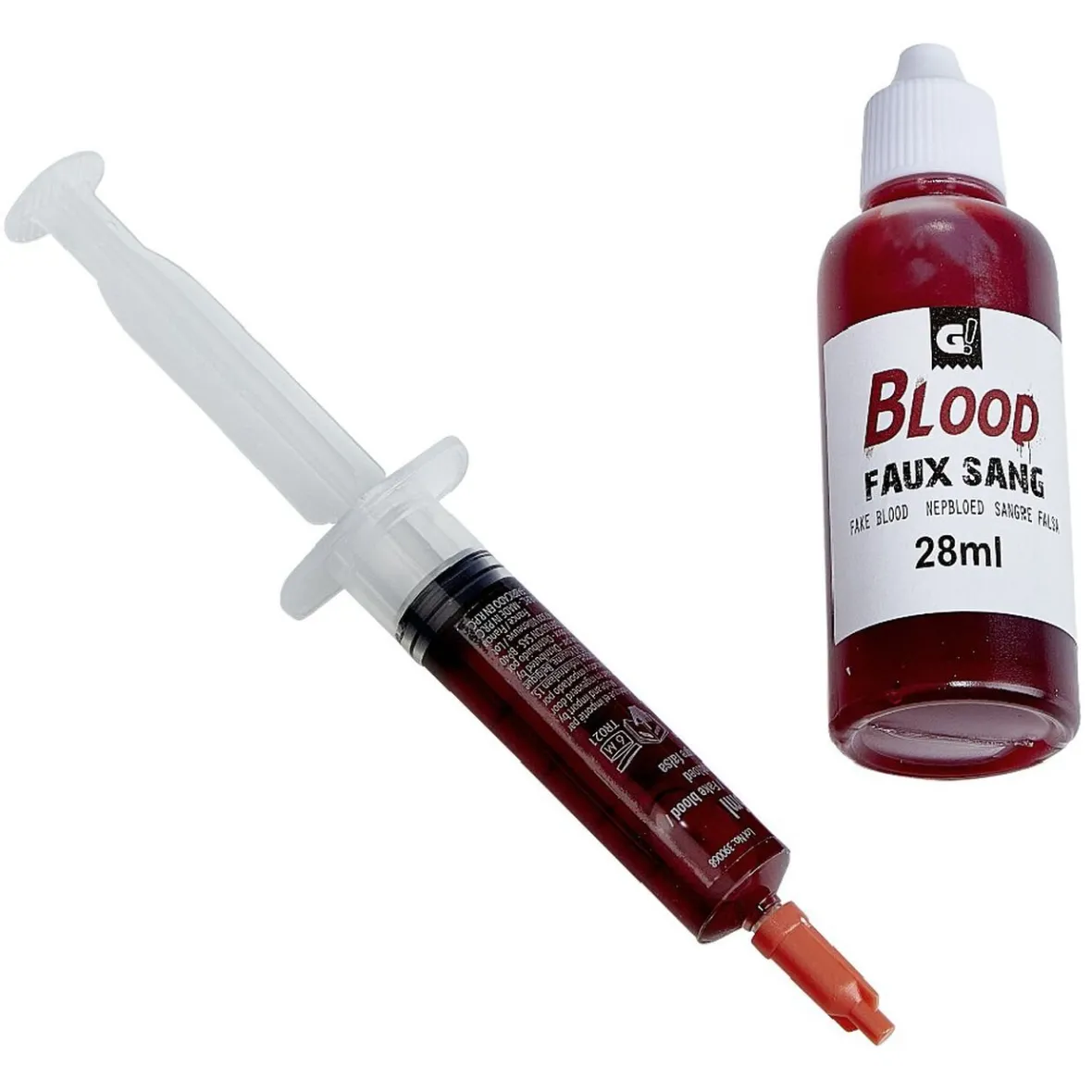 Kit faux sang + seringue Halloween-Gifi Hot