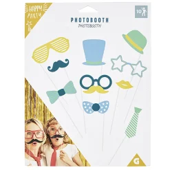 Kit festif photobooth bleu vert jaune 10 pièces-Gifi Clearance