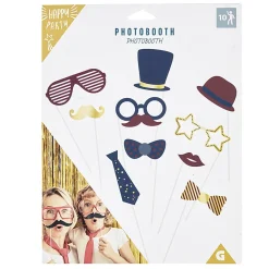 Kit festif photobooth bleu rouge doré 10 pièces-Gifi Hot