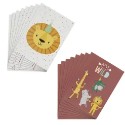 Kit invitation 8 personnes cartes et enveloppes thème animaux sauvage-Gifi Hot