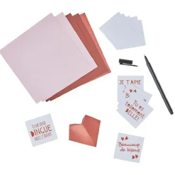 Kit origami 6 coeurs avec messages personnalisés-Gifi Sale