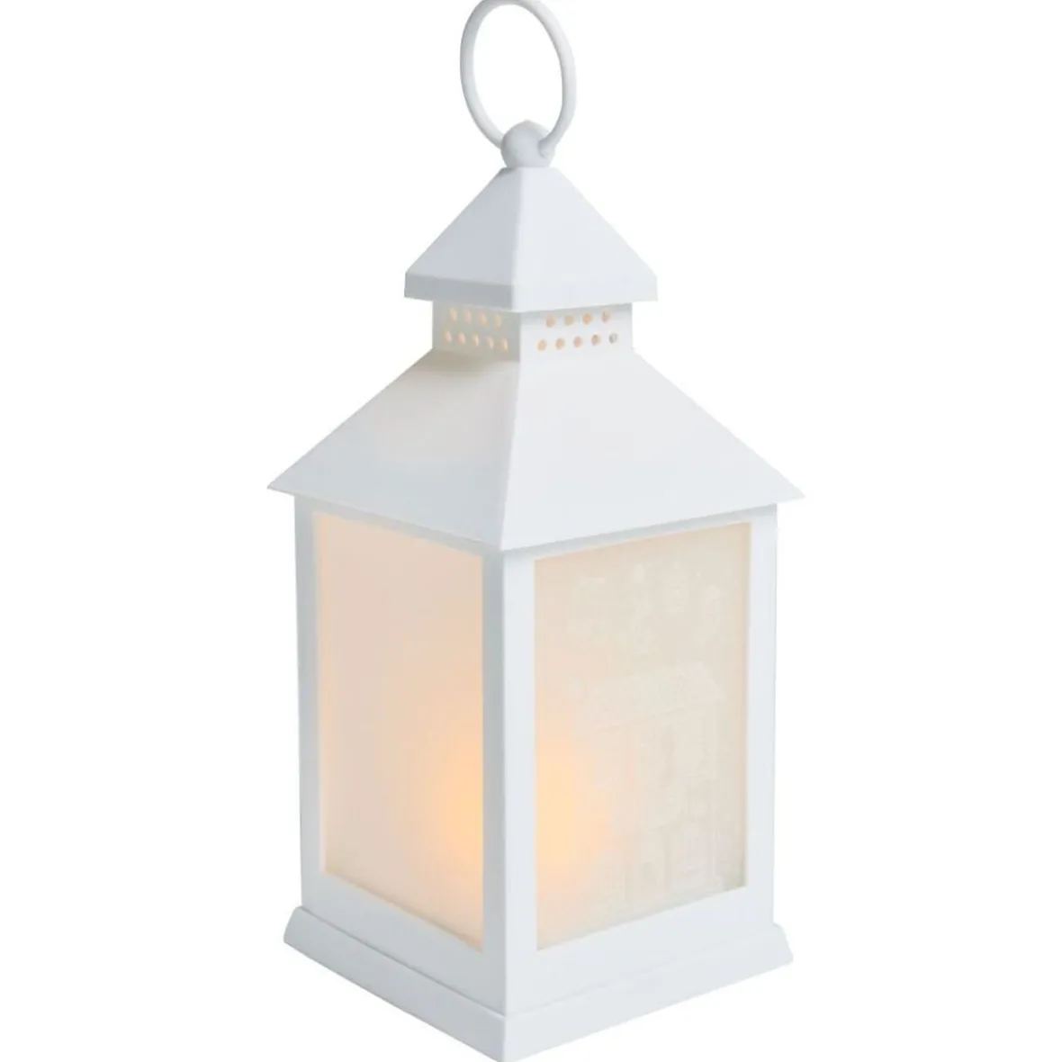 Lanterne blanche lumineuse 1LED blanc chaud H23cm-Gifi Best