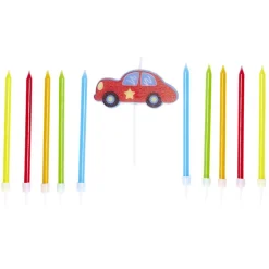 Lot de 10 bougies anniversaire voiture avec support-Gifi Clearance