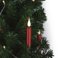 Lot de 5 bougies LED rouges flamme blanc chaud avec télécommande-Gifi Best