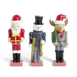 Lot de 3 figurines pour village animé de Noël thème Casse-Noisette-Gifi Discount