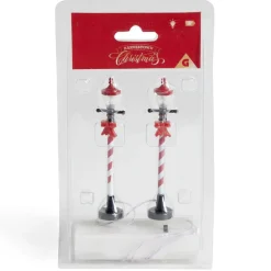 Lot de 2 lampadaires sucre d'orge LED à piles H10cm-Gifi Hot