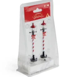 Lot de 2 lampadaires sucre d'orge LED à piles H10cm-Gifi Hot