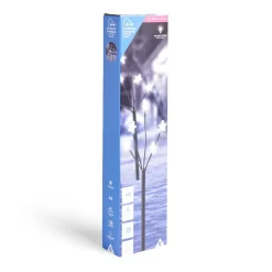 Lot de 2 piques lumineux à planter 5 tiges étoile LED blanc froid H38cm-Gifi New