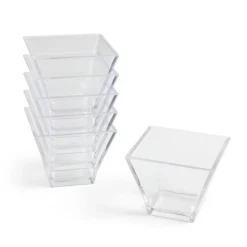 Lot de 6 verrines 88ml en plastique transparent 6x6xH5cm-Gifi Online