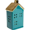Maison en céramique bleu et doré H16cm-Gifi Clearance