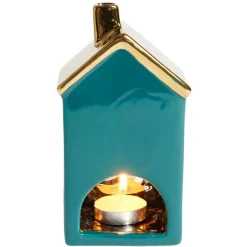 Maison en céramique bleu et doré H16cm-Gifi Clearance