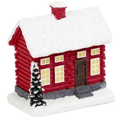 Maison pour village de Noël rouge H8,3cm-Gifi New