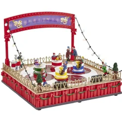 Manège tasse enchantée animé lumineux musical village de Noël-Gifi