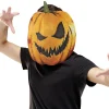 Masque adulte Halloween grosse tête de citrouille orange et noir-Gifi New