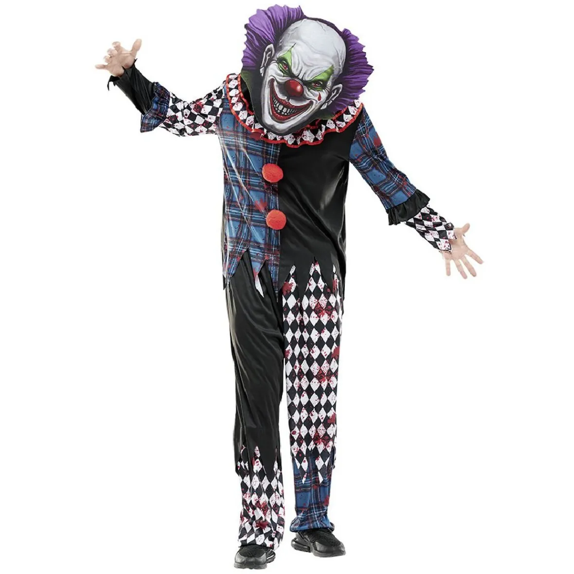 Masque adulte Halloween grosse tête de clown effrayant-Gifi Outlet