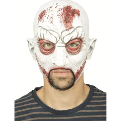 Masque adulte Halloween monstre blanc ensanglanté latex-Gifi Discount