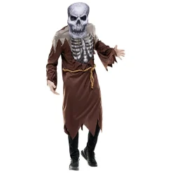 Masque adulte Halloween tête de mort grise-Gifi
