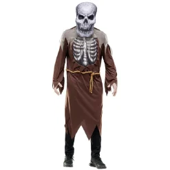 Masque adulte Halloween tête de mort grise-Gifi