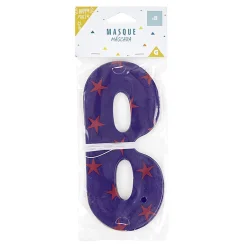 Masque de fête bleu motifs étoiles roses x8-Gifi