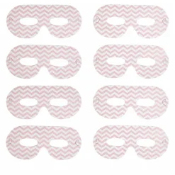 Masque de fête motif zig zag blanc et rose en carton x 8-Gifi Discount