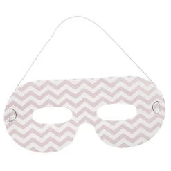 Masque de fête motif zig zag blanc et rose en carton x 8-Gifi Discount