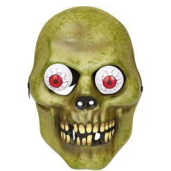 Masque enfant Halloween zombie vert yeux exorbités rouges-Gifi Clearance