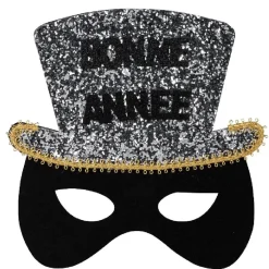 Masque loup pailleté "Bonne Année"-Gifi Discount