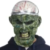 Masque monstre vert cervelle lumineuse adulte-Gifi Outlet