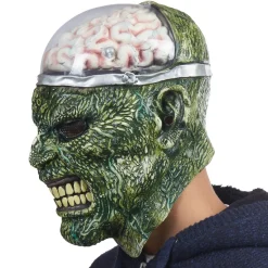 Masque monstre vert cervelle lumineuse adulte-Gifi Outlet