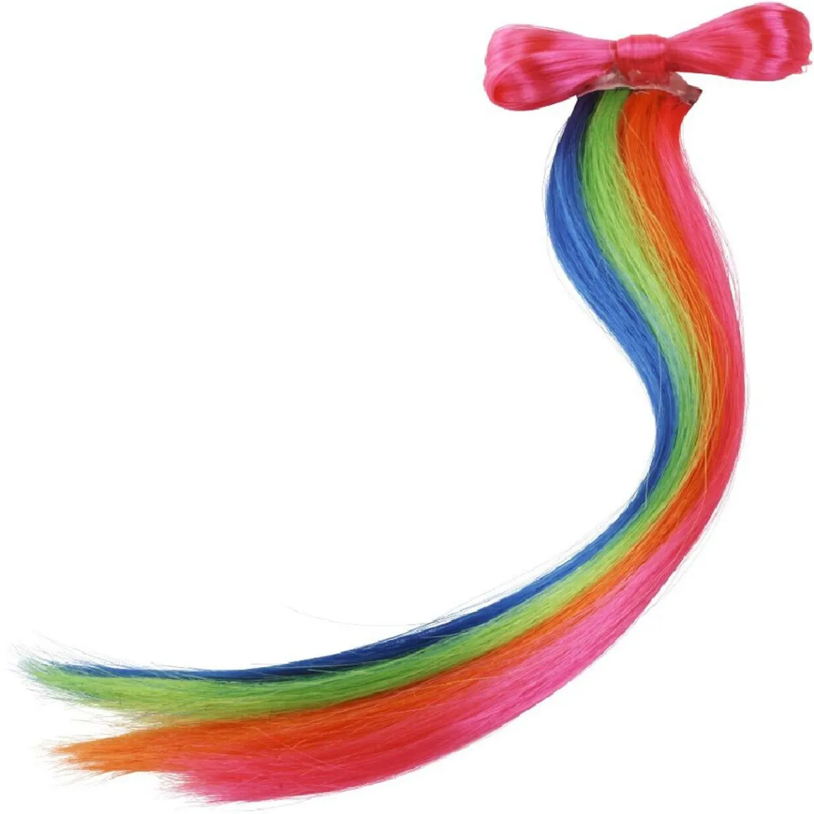 Méche de cheveux colorée + noeud en polyester-Gifi