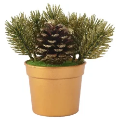 Mini sapin artificiel en pot doré-Gifi Outlet