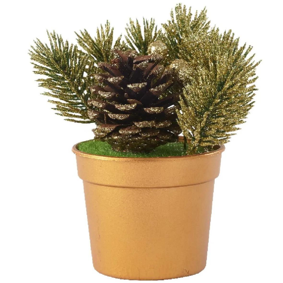 Mini sapin artificiel en pot doré-Gifi Outlet