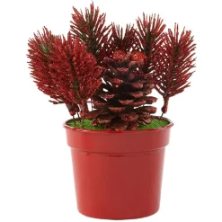 Mini sapin artificiel en pot rouge-Gifi Online