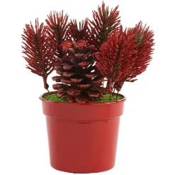Mini sapin artificiel en pot rouge-Gifi Online