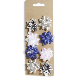 Noeud bolduc argenté blanc bleu x8-Gifi New