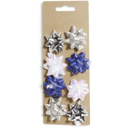 Noeud bolduc argenté blanc bleu x8-Gifi New