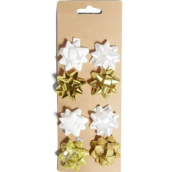 Noeud bolduc doré et blanc x8-Gifi Sale