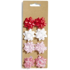 Noeud bolduc rouge et blanc x8-Gifi Hot