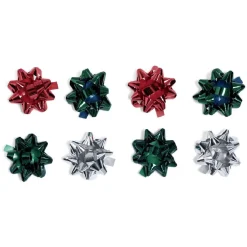 Noeud brillant vert rouge gris pour emballage cadeau x8-Gifi Sale