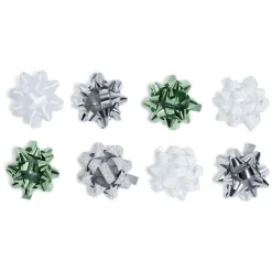 Noeud cadeau blanc vert gris x8-Gifi Discount
