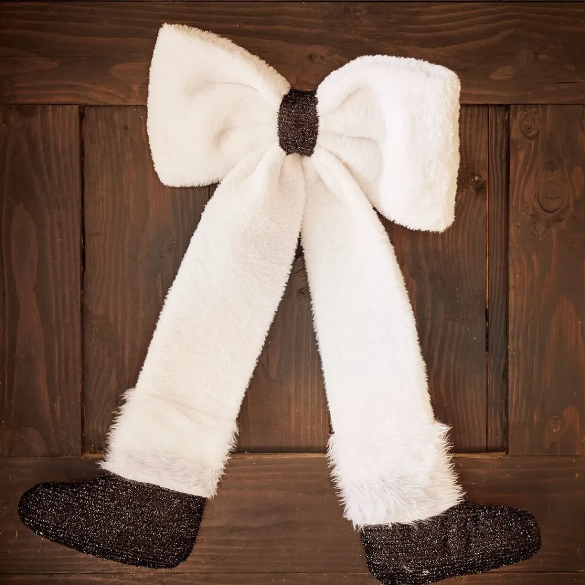 Noeud décoratif XL avec jambes blanc et noir H70cm-Gifi Clearance