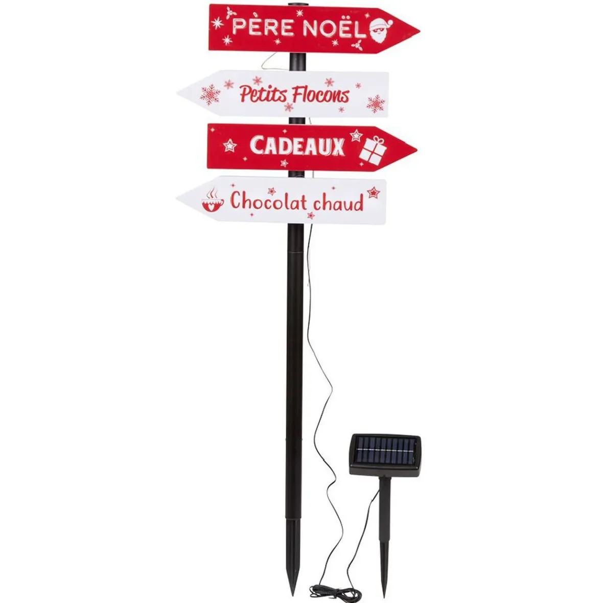 Pancarte directionnelle lumineuse solaire 32 LED H100cm-Gifi New