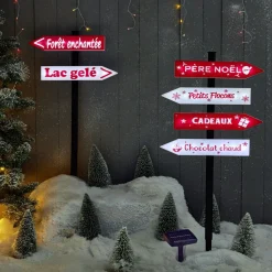 Pancarte directionnelle lumineuse solaire 32 LED H100cm-Gifi New