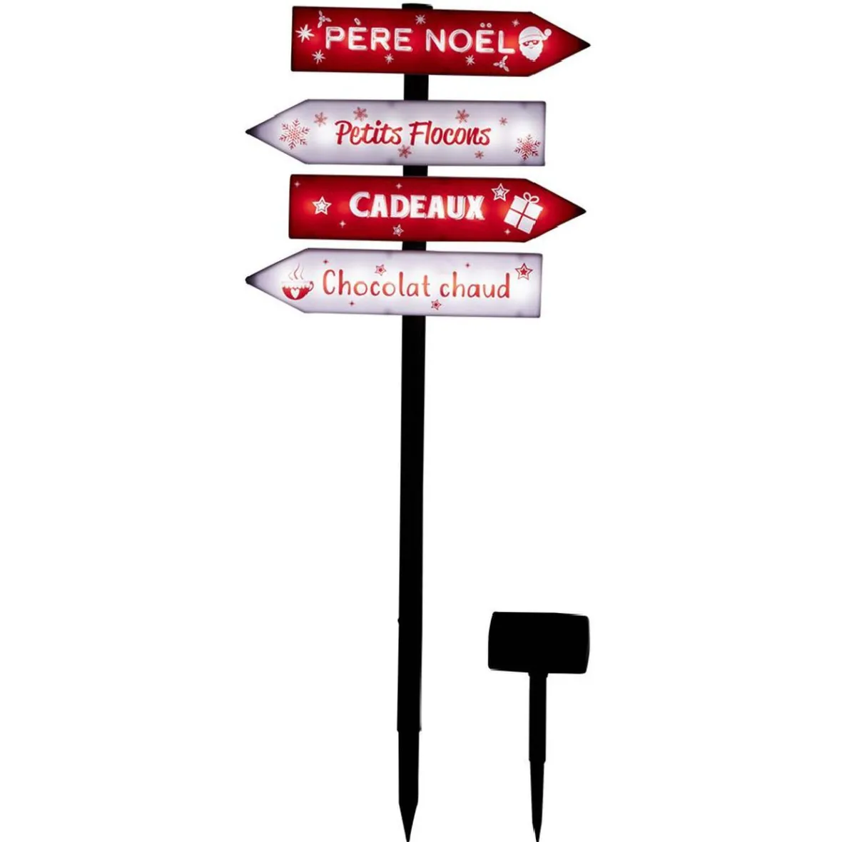 Pancarte directionnelle lumineuse solaire 32 LED H100cm-Gifi New