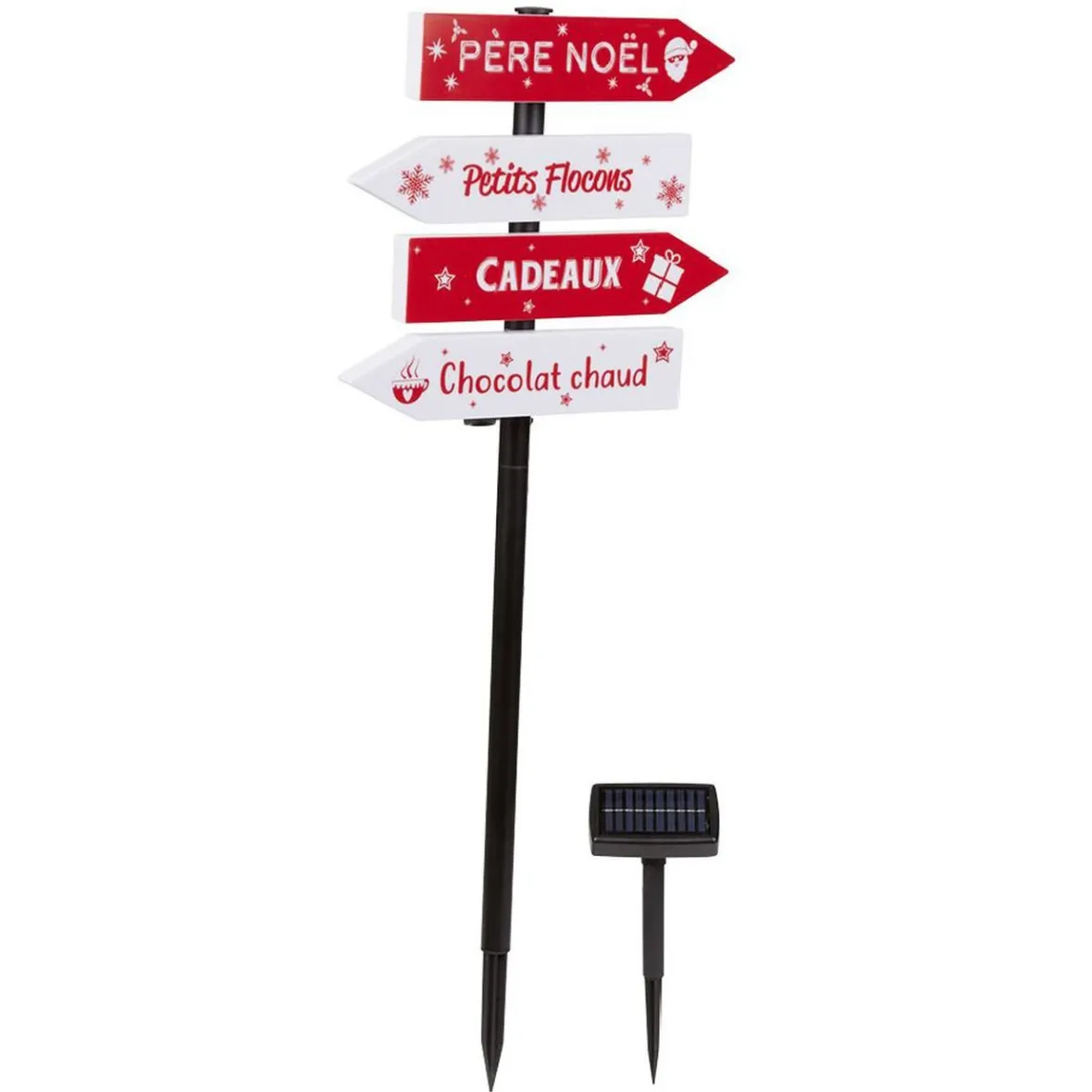 Pancarte directionnelle lumineuse solaire 32 LED H100cm-Gifi New