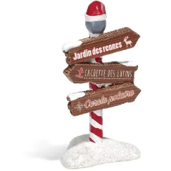 Pancarte inscription de Noël en résine marron blanc rouge-Gifi Best