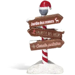 Pancarte inscription de Noël en résine marron blanc rouge-Gifi Best