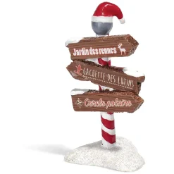 Pancarte inscription de Noël en résine marron blanc rouge-Gifi Best