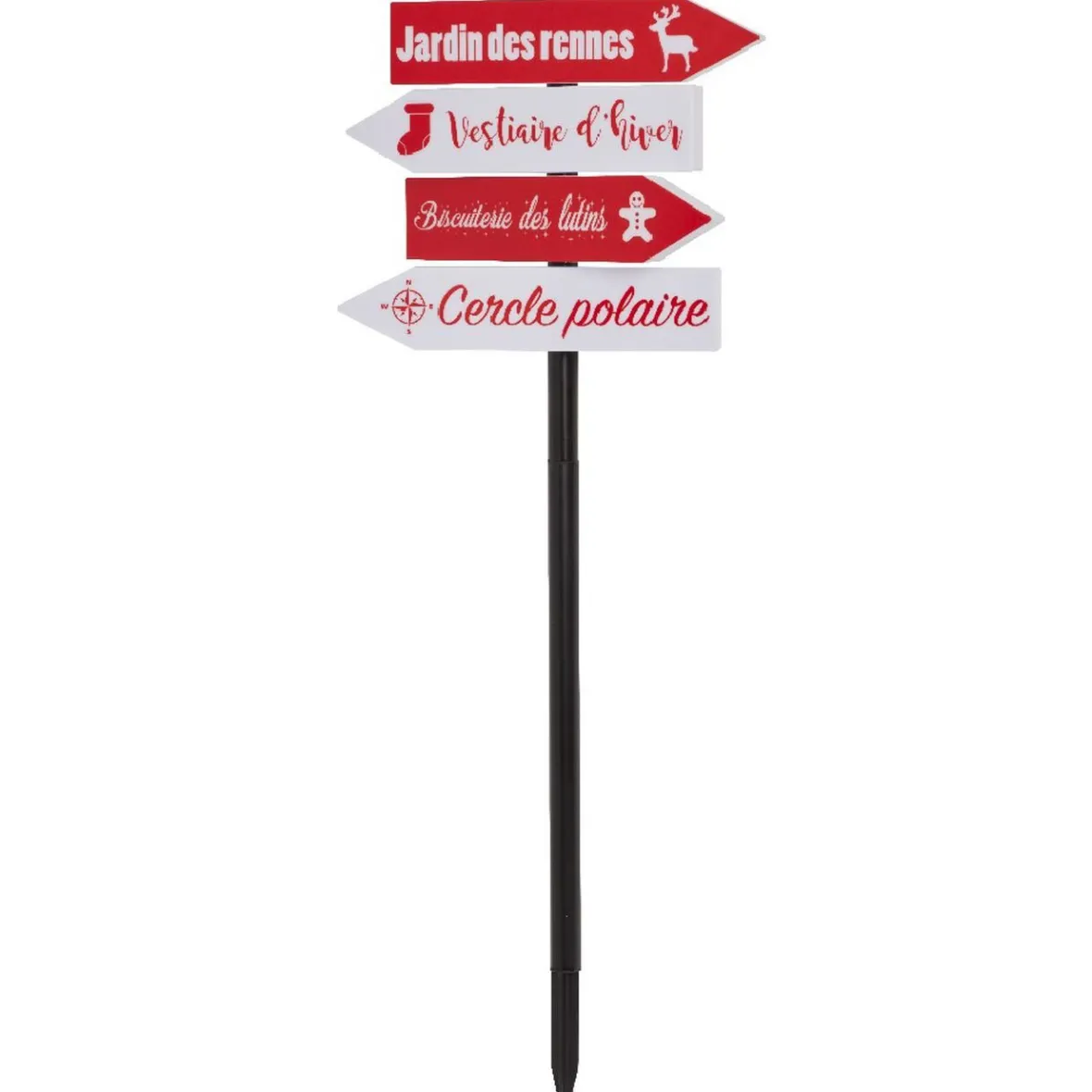 Pancarte lumineuse solaire 32 LED inscription thème Noël rouge blanc-Gifi Clearance